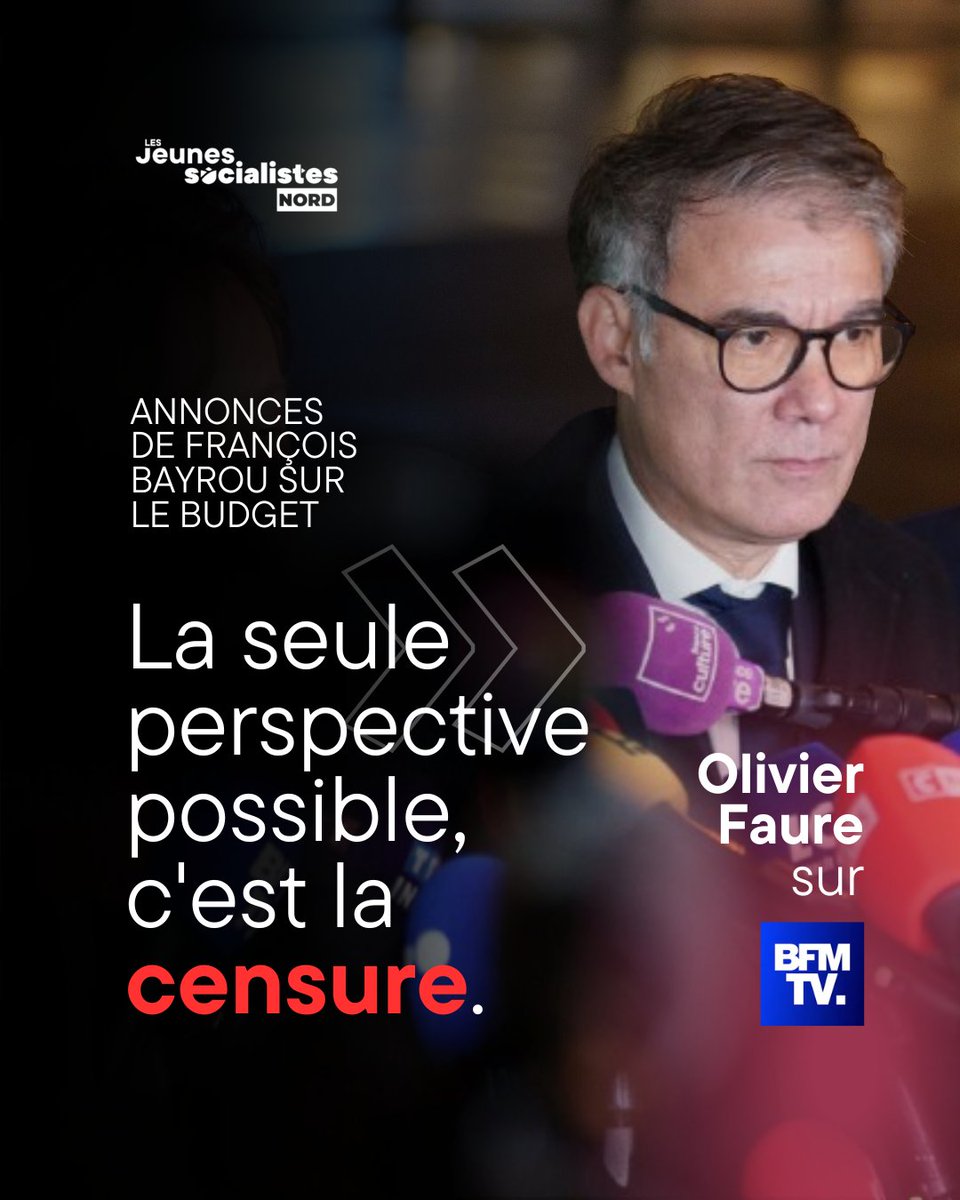❌️ François Bayrou confirme ce que tout le monde pressentait : le budget est insoutenable, injuste, et imposé sans débat. 

Il n’y a plus de majorité, plus de cap. Ce budget est une bombe.

La seule perspective possible désormais, c’est la censure.