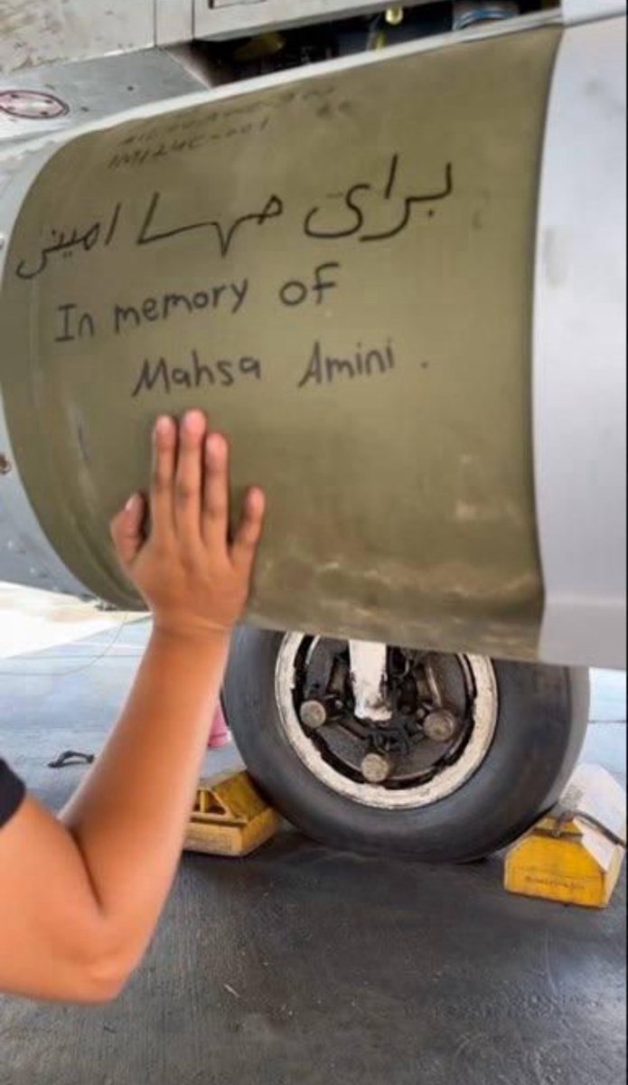 Kredo0's tweet image. Female Israeli soldier dedicates a munition used in the Iran war to Mahsa Amini, the Iranian women murdered by Tehran’s morality police for protesting the hardline regime