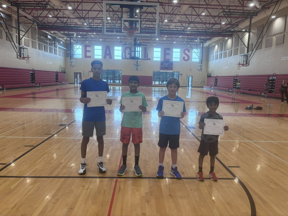 Tuesday campers of the day had great energy and spirit! Congrats to Cam, Arvin, Cooper and Neel!