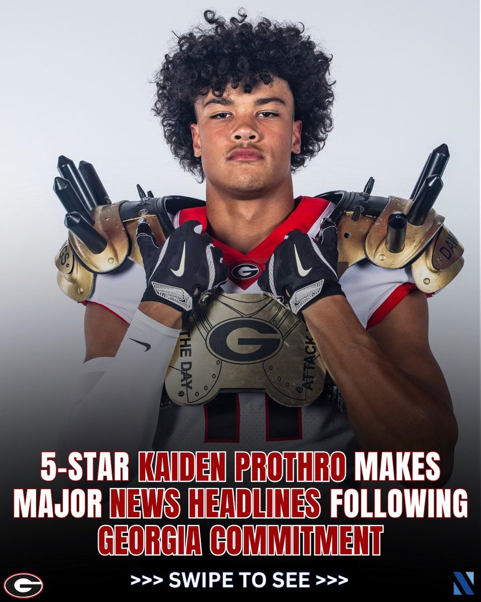 TheNetworkAdvsr's tweet image. Kaiden Prothro is making HEADLINES 🚨
Following his commitment to @GeorgiaFootball on Saturday, July 12th, @ProthroKaiden has been making major headlines with features in @espn @SInow, @On3sports, @DawgNation, @BleacherReport and more! 🔥