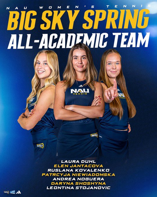 Dominating on and off the court 🪓🎾

Here is your 2025 Spring Big Sky All-Academic Team!

#RaiseTheFlag | #BigSkyTennis