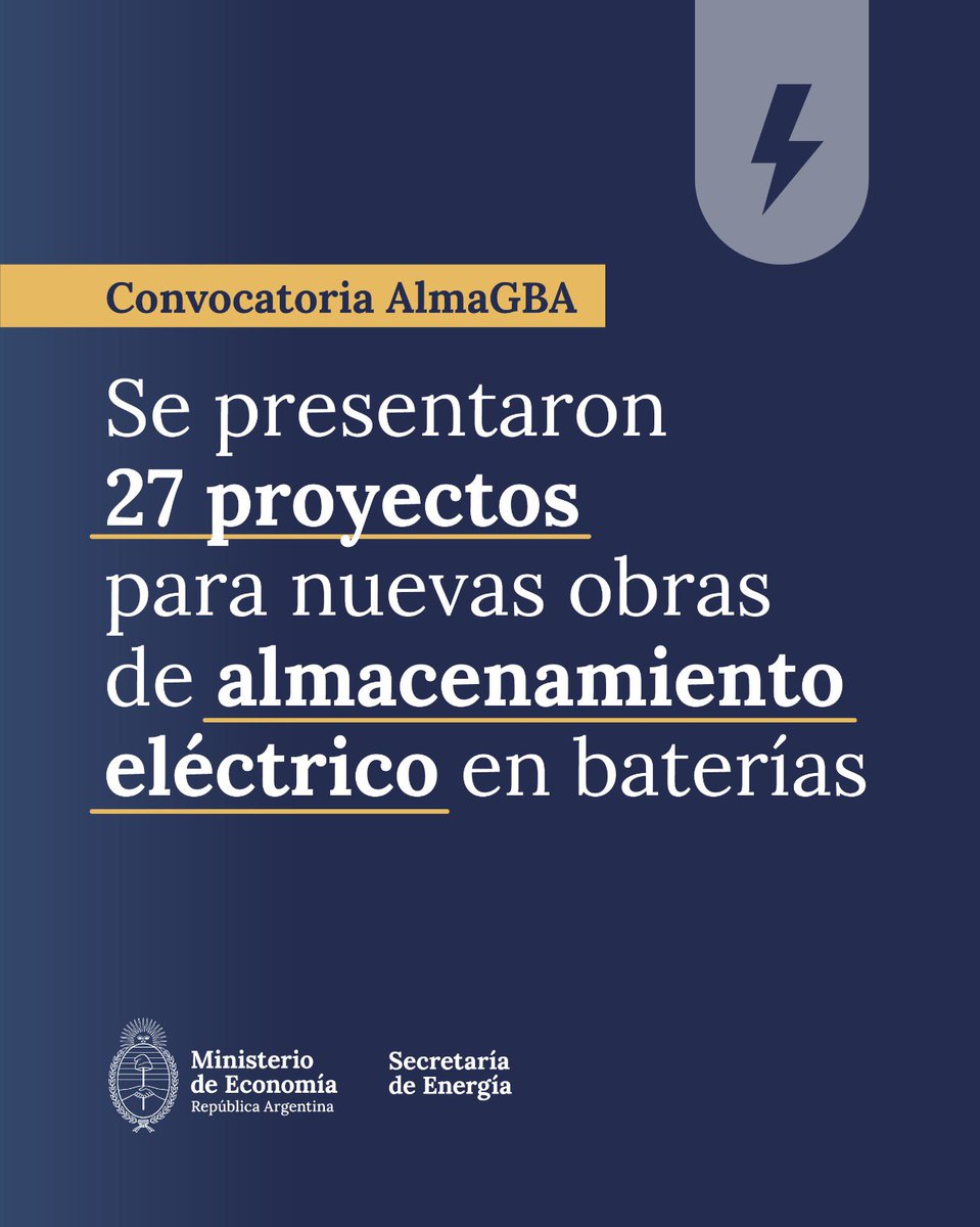 Energia_Ar's tweet image. En el marco de la convocatoria de AlmaGBA, 15 empresas nacionales e internacionales presentaron 27 ofertas para realizar obras de almacenamiento eléctrica con baterías.
Estos trabajos son 100% inversión privada y evitarán cortes de luz en el AMBA.
argentina.gob.ar/noticias/se-ab…