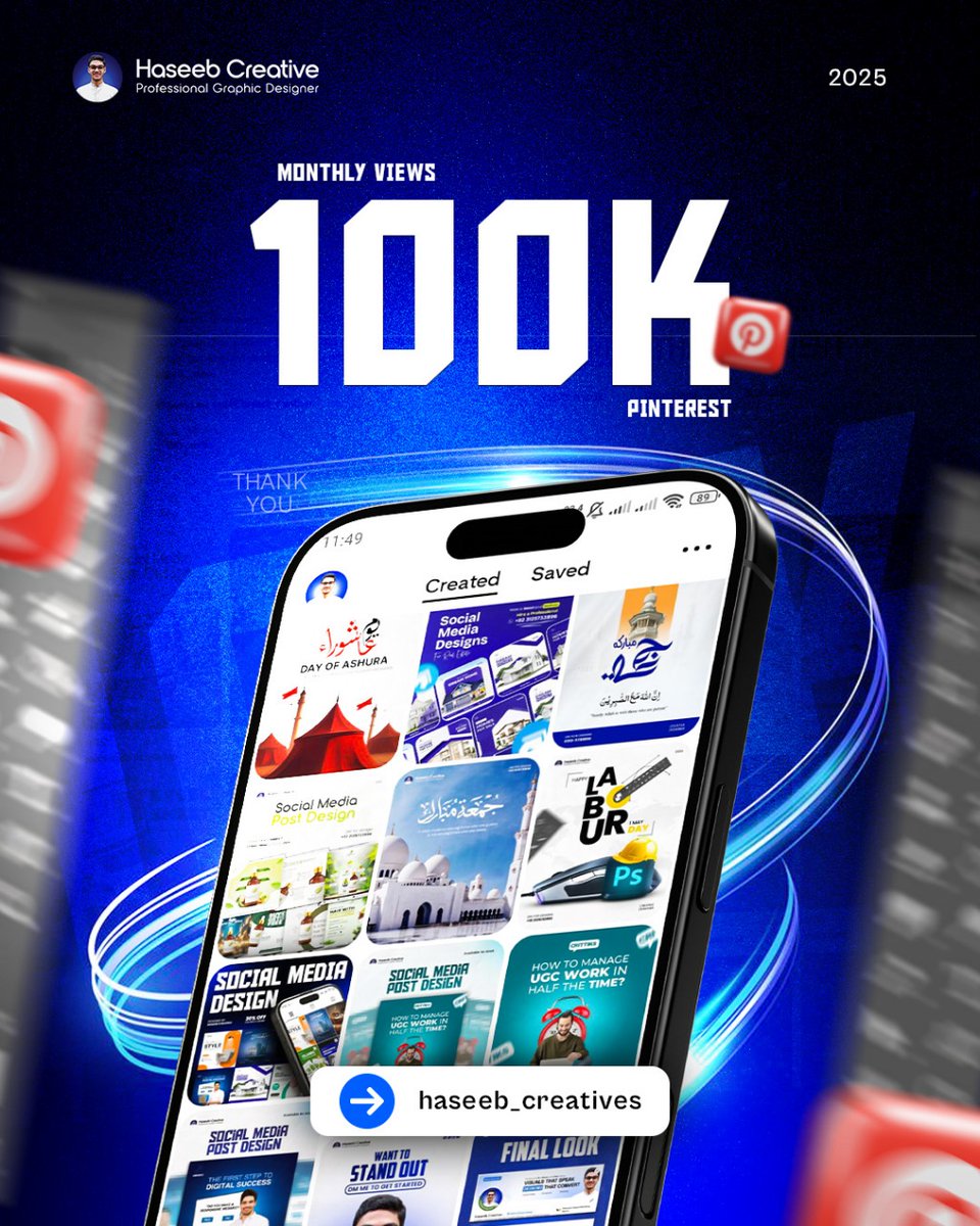 Haseeb_creative's tweet photo. 100K views on Pinterest. Grateful for the little wins.

#100kViews #PinterestSuccess #PinterestMilestone #CreativeJourney #SocialMediaGrowth #HaseebCreative #GraphicDesignersOfPakistan #DesignGoals  #FreelancerInPakistan #PinterestMarketing https://t.co/9qg5PBbA5c