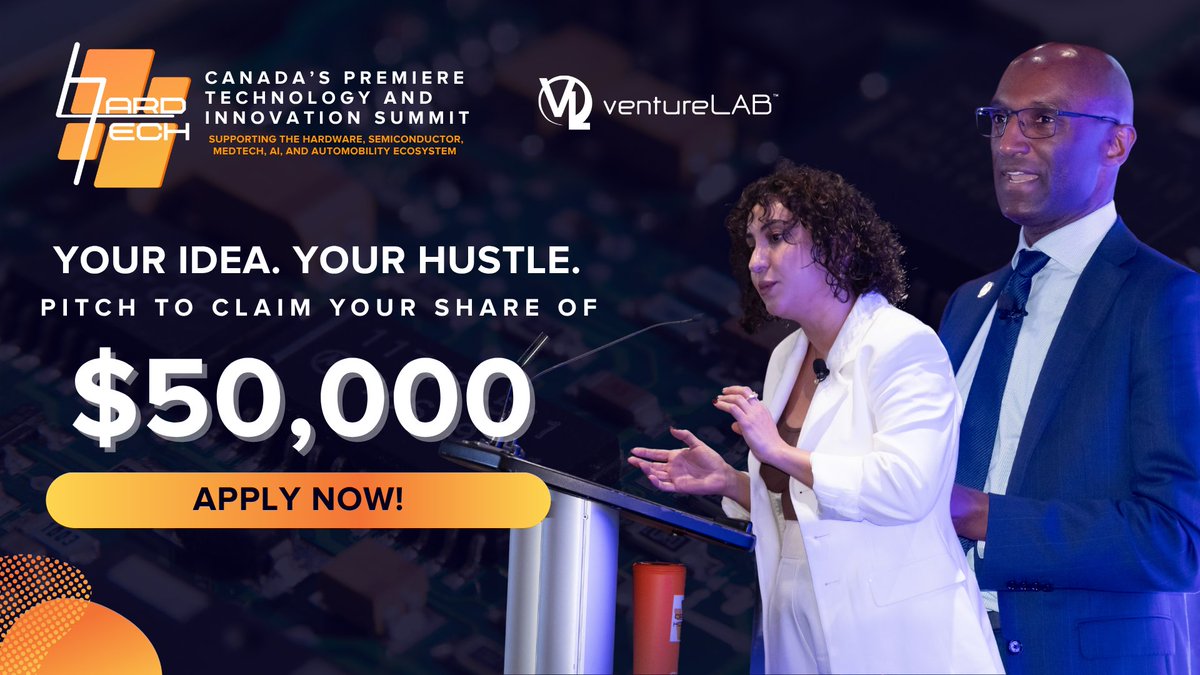 BioenterpriseCA's tweet image. HardTech Pitch Competition thru @ventureLABca 🚀wants #Canadian #hardware #startups in #cleantech #automobility #MedTech #smartagriculture, smart retail, next-gen communications, and #fintech hardware to compete for $50,000 at #HardTechSummit Apply now➡️lnkd.in/emggSFqQ