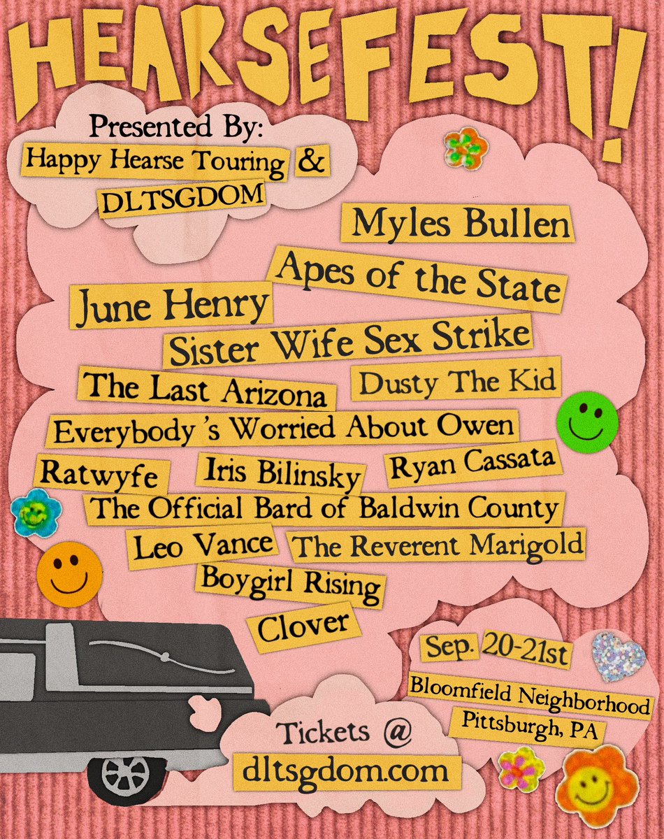 we’re so back

wave one artist announcement for hearse fest is here, wave two coming soon. can’t wait to see you all💜