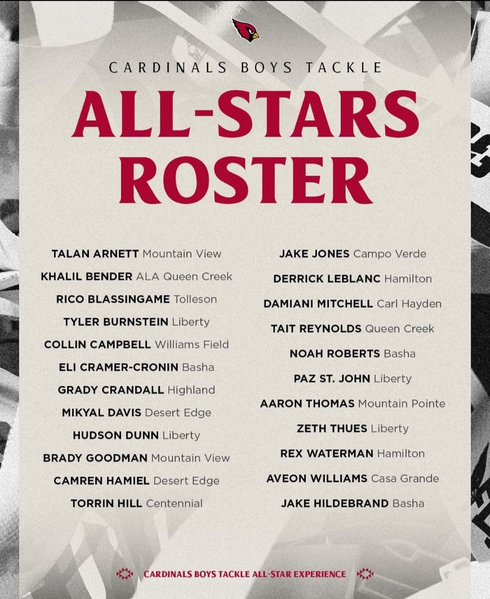 Paz St John ✝️ (@paz_stjohn) on Twitter photo I am honored to be named on the <a href="/AZCardinals/">Arizona Cardinals</a> All-Star team along with my teammates <a href="/hudsondunn1/">Hudson Dunn</a> <a href="/Ty_Burnstein/">Tyler Burnstein 3⭐️EDGE</a> <a href="/ZethThues26/">Zeth Angel Thues ⭐️⭐️⭐️ #0</a> #DB3
<a href="/coachthomasfb/">Colin Thomas</a> <a href="/LibertyFBLions/">Liberty Lions Football</a> I am honored to be named on the <a href="/AZCardinals/">Arizona Cardinals</a> All-Star team along with my teammates <a href="/hudsondunn1/">Hudson Dunn</a> <a href="/Ty_Burnstein/">Tyler Burnstein 3⭐️EDGE</a> <a href="/ZethThues26/">Zeth Angel Thues ⭐️⭐️⭐️ #0</a> #DB3
<a href="/coachthomasfb/">Colin Thomas</a> <a href="/LibertyFBLions/">Liberty Lions Football</a>