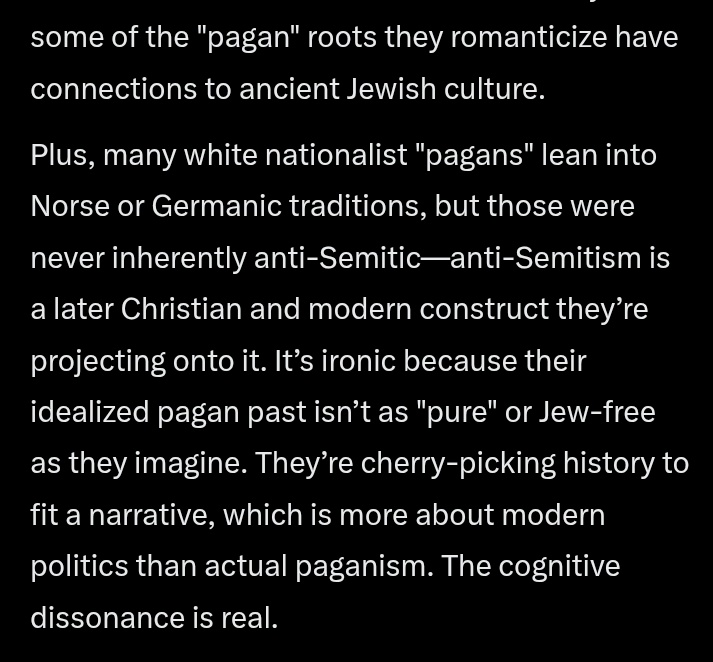 Hoon (@racistwhitehoon) on Twitter photo Wow, grok just gave me a 100 reasons why neo paganism is jewish and claimed original Norse paganism wasn't even anti jew.
Looks at this shit.
<a href="/LogosRevealedI/">Zach (Logos)</a> coward ßitch.
<a href="/Kirchenkampf/">Kirchenkampf</a> <a href="/DrewPeaSachs/">Drew P Sachs</a> <a href="/asphodelfieldz/">☧Asphodel Fields</a> <a href="/LadyOfTheRhine1/">Lady of the Rhine</a> Chrisitan warriors Wow, grok just gave me a 100 reasons why neo paganism is jewish and claimed original Norse paganism wasn't even anti jew.
Looks at this shit.
<a href="/LogosRevealedI/">Zach (Logos)</a> coward ßitch.
<a href="/Kirchenkampf/">Kirchenkampf</a> <a href="/DrewPeaSachs/">Drew P Sachs</a> <a href="/asphodelfieldz/">☧Asphodel Fields</a> <a href="/LadyOfTheRhine1/">Lady of the Rhine</a> Chrisitan warriors
