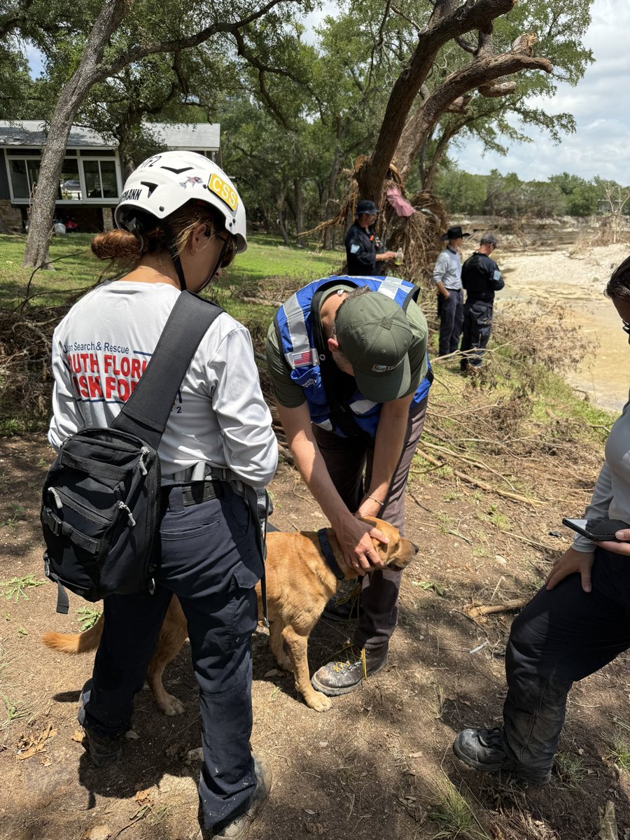 TravisCoJudge's tweet image. Everyone meet Freya. She’s a 6 yr old yellow lab and an essential member of South Florida Task Force.
Freya is just one of the 14 search dogs here in the Big Sandy & Cow Creek area supporting our search & rescue efforts.
Thank you South Florida Task Force, @tdemtv & Freya!