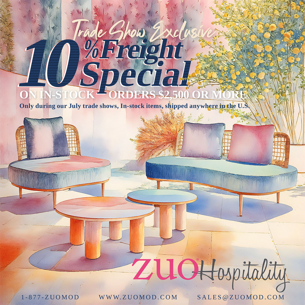 🌿 Trade show treat!
Get 10% off freight on in-stock orders $2,500+
Only during our July shows  shipped anywhere in the U.S.

Catch us at Casual Market Atlanta
📍 Showroom B19 | July 15–17

#ZuoModern #CasualMarketATL #DesignPerks #FurniturePromo