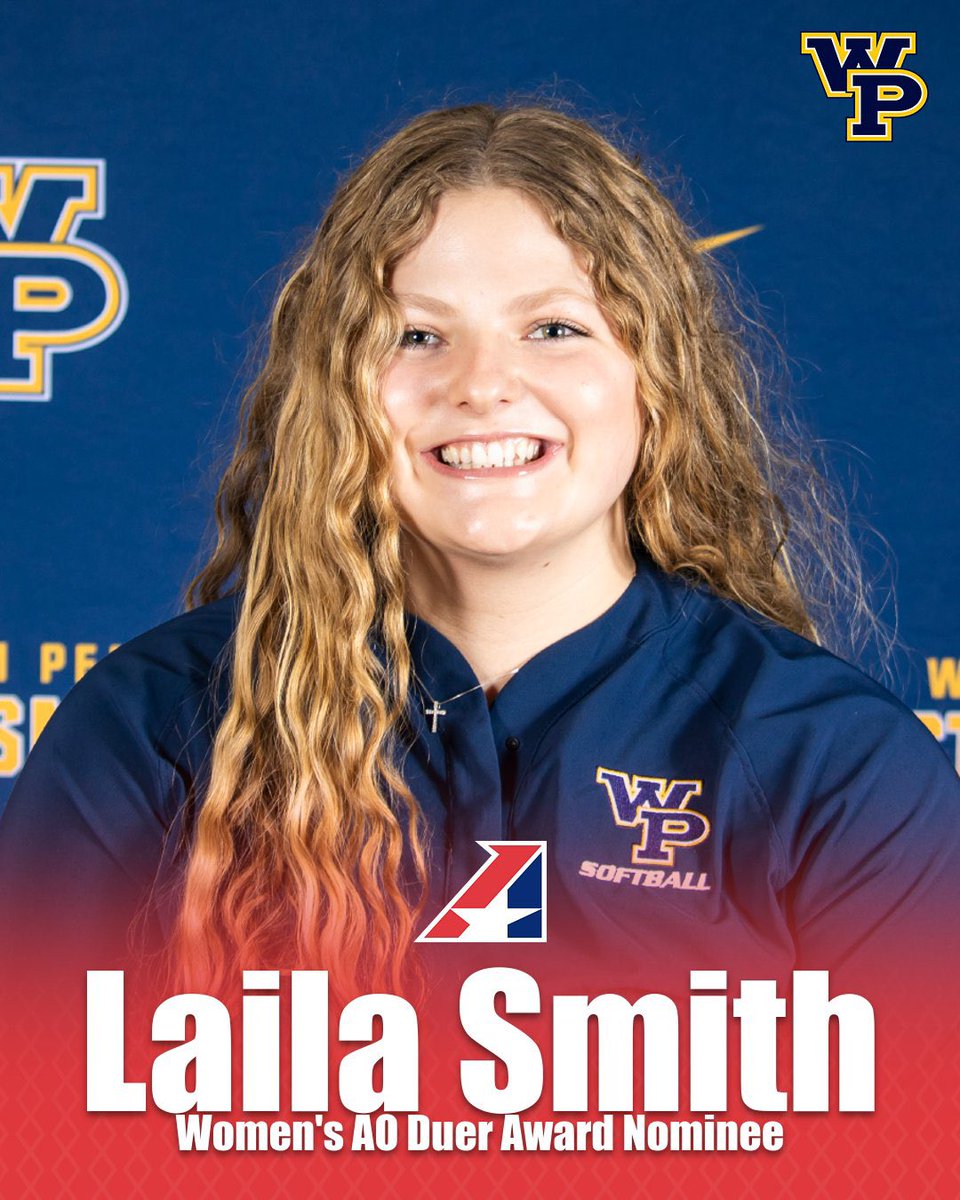 HeartSportsNews's tweet image. 👏 The Heart’s 2024-25 Female A.O. Duer Award nominee: Laila Smith of @WPUAthletics and @WPU_Softball.
🥎 All-Conference Catcher
🎓 4.0 GPA
🤝 Volunteer Leader
An incredible example of excellence on and off the field – Congrats, Laila!
National winners announced Sept.…