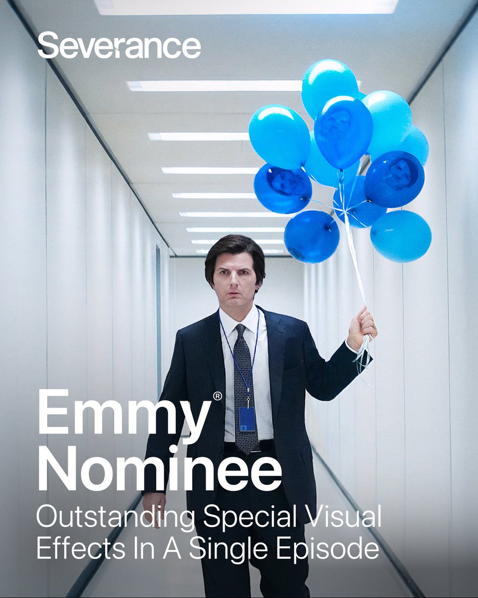 ILMVFX's tweet image. Congratulations to Eric Leven, Sean Findley, Shawn Hillier, Radost Ridlen, Martin Kolejak, Brian Holligan, Alex Lemke, Michael Huber, and Djuna Wahlrab for their #Emmy® nomination for Outstanding Special Visual Effects in a Single Episode for their work on #Severance!