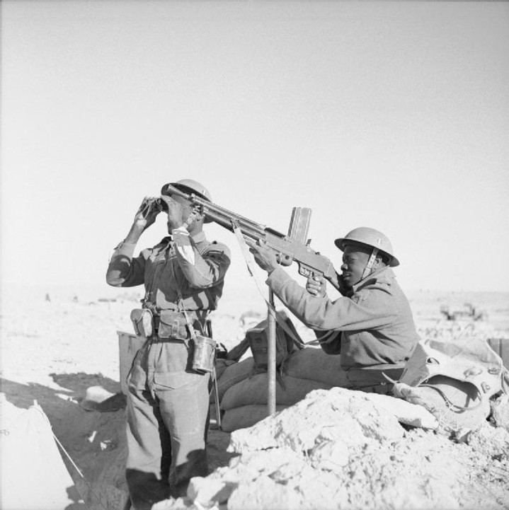 WW2Facts's tweet image. French Colonial troops man a machine gun post in a forward part of the line in North Africa on February 16, 1942.
#History #WWII