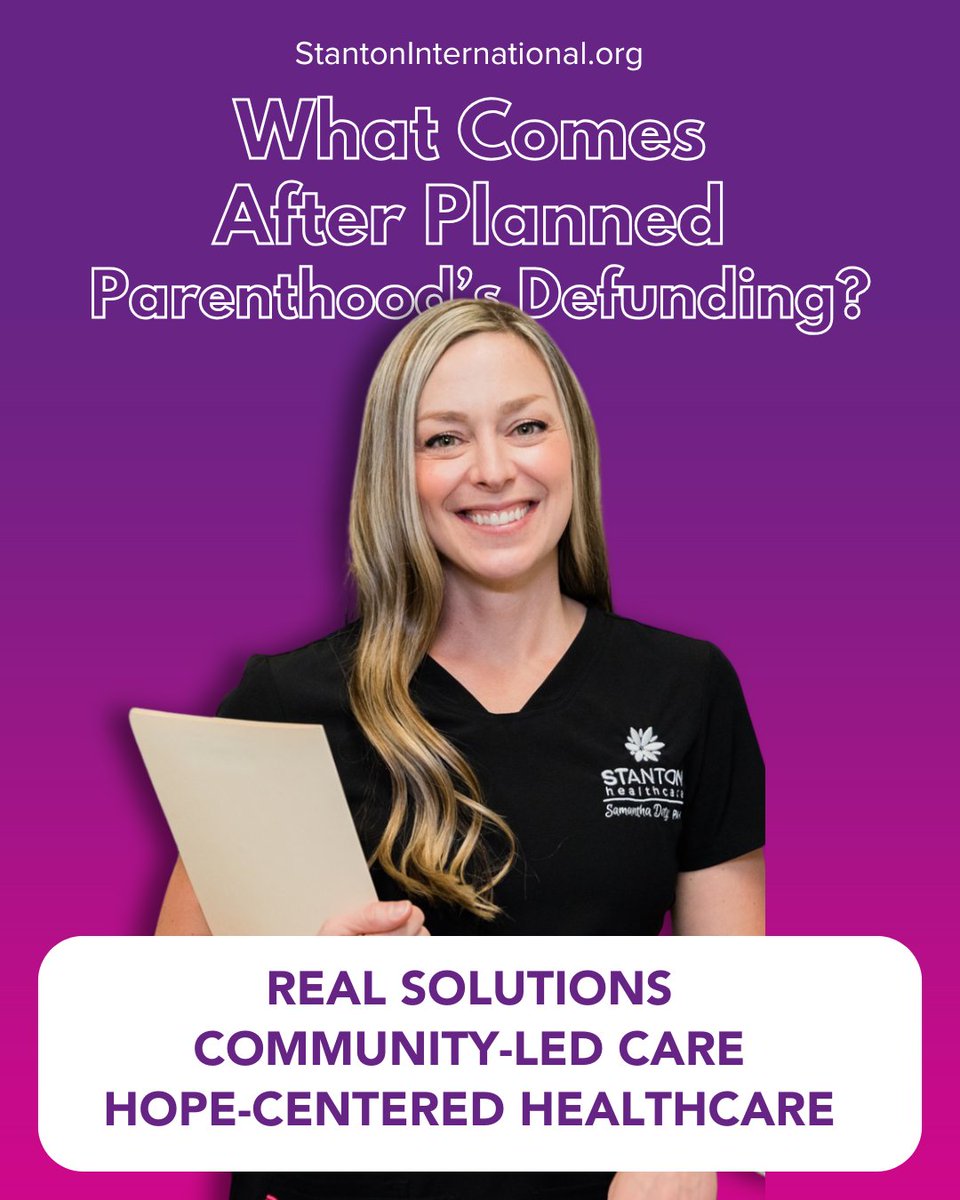 StantonIntl's tweet image. What comes after Planned Parenthood's defunding?
👉 Real solutions.
👉 Community-led care.
👉 Hope-centered healthcare.
Stanton is stepping in to fill the gap—and we need your help to meet the need.
⚡ Be part of the life-saving movement.
#FindHopeBeWell #StantonCares