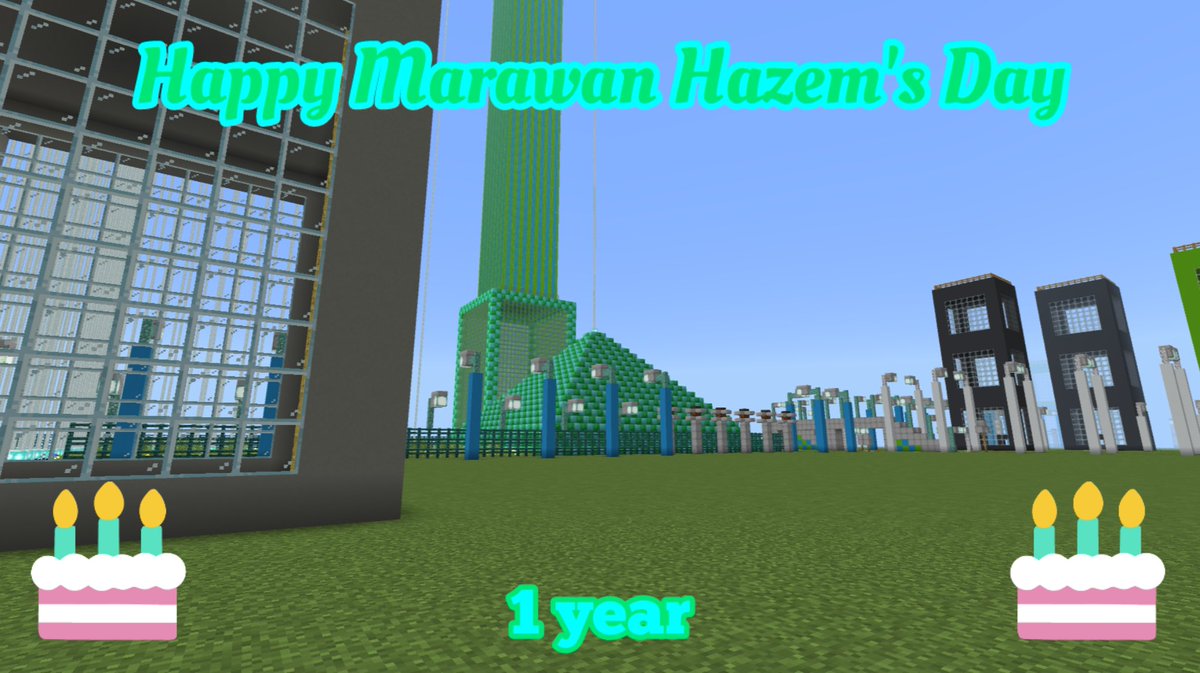 LiboAloud's tweet photo. A year has passed ever since @Marwanhazem3500 city was built. It is great that I spent a year building this city, and I can't wait for it to be ancient in the future. Happy Marawan Hazem's Day!! 🎇🎆🎉🎂

#birthday #anniversary #minecraft #cities #rolling_sky #libo_aloud https://t.co/wDAeDWf5HN