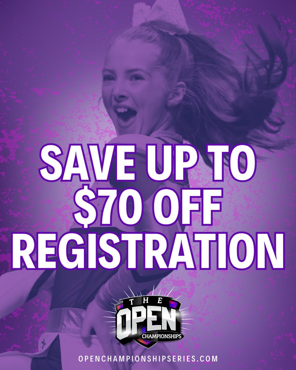 Open Championship Series (@open_champs) on Twitter photo Save up to 💲7️⃣0️⃣ Off athlete registration to an Open Championship when you compete at Open Qualifier events! 🤩
The more you compete, the more you save! 💬 Message us to learn more!
#openchampionshipseries #openbranson #openorlando #opengalveston #openqualifier Save up to 💲7️⃣0️⃣ Off athlete registration to an Open Championship when you compete at Open Qualifier events! 🤩
The more you compete, the more you save! 💬 Message us to learn more!
#openchampionshipseries #openbranson #openorlando #opengalveston #openqualifier