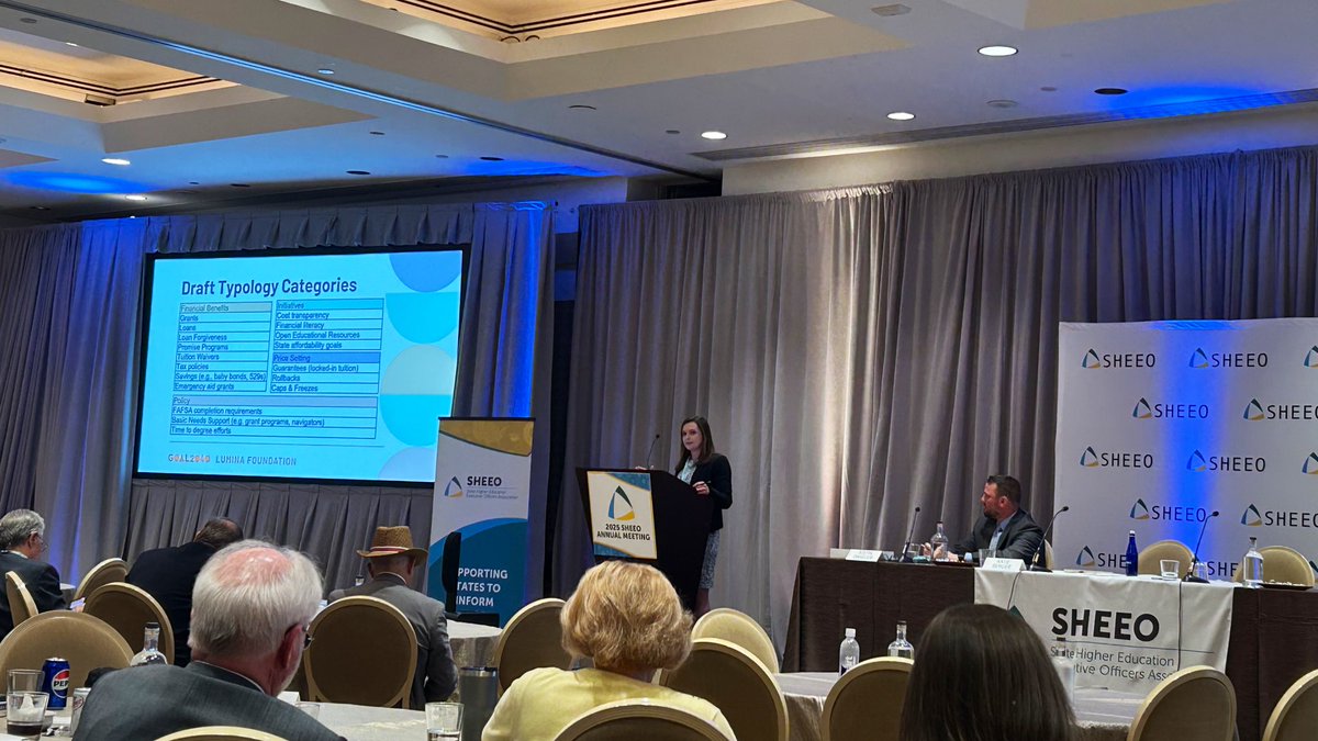 SHEEOed's tweet image. Ending out our programming this afternoon is a presentation from @LuminaFound and @stradaeducation about college affordability and building trust through transparency.