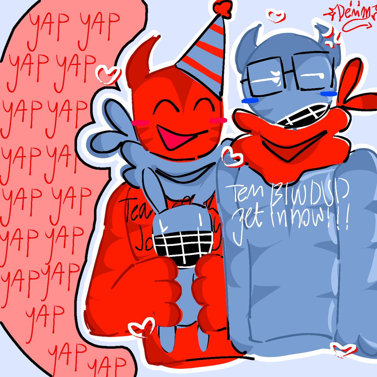 NotBluudude's tweet image. EWWW BLUUKIDD (I like drawing glasses on bluudud cuz why not. Also ignore the blunny) #Forsaken #bluudud #C00LKIDD #C00Ldud #bluukidd