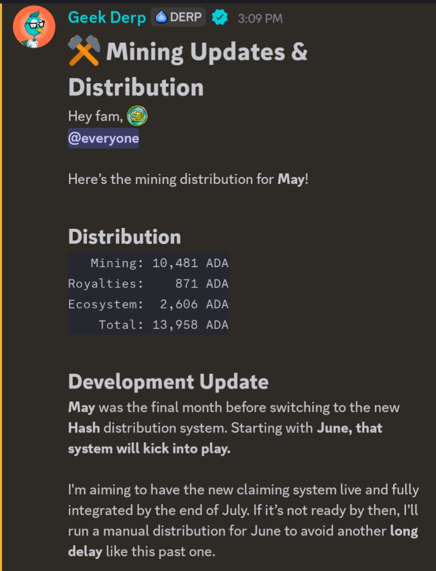 MEL₳U💥🕹 (@melau_gaming) on Twitter photo 🚨 UPDATE! <a href="/TheDerpBirds/">Derp Birds</a> Mining payout delay has been manually pushed through from last month!
Still working on implementing the new system! 🚨 UPDATE! <a href="/TheDerpBirds/">Derp Birds</a> Mining payout delay has been manually pushed through from last month!
Still working on implementing the new system!