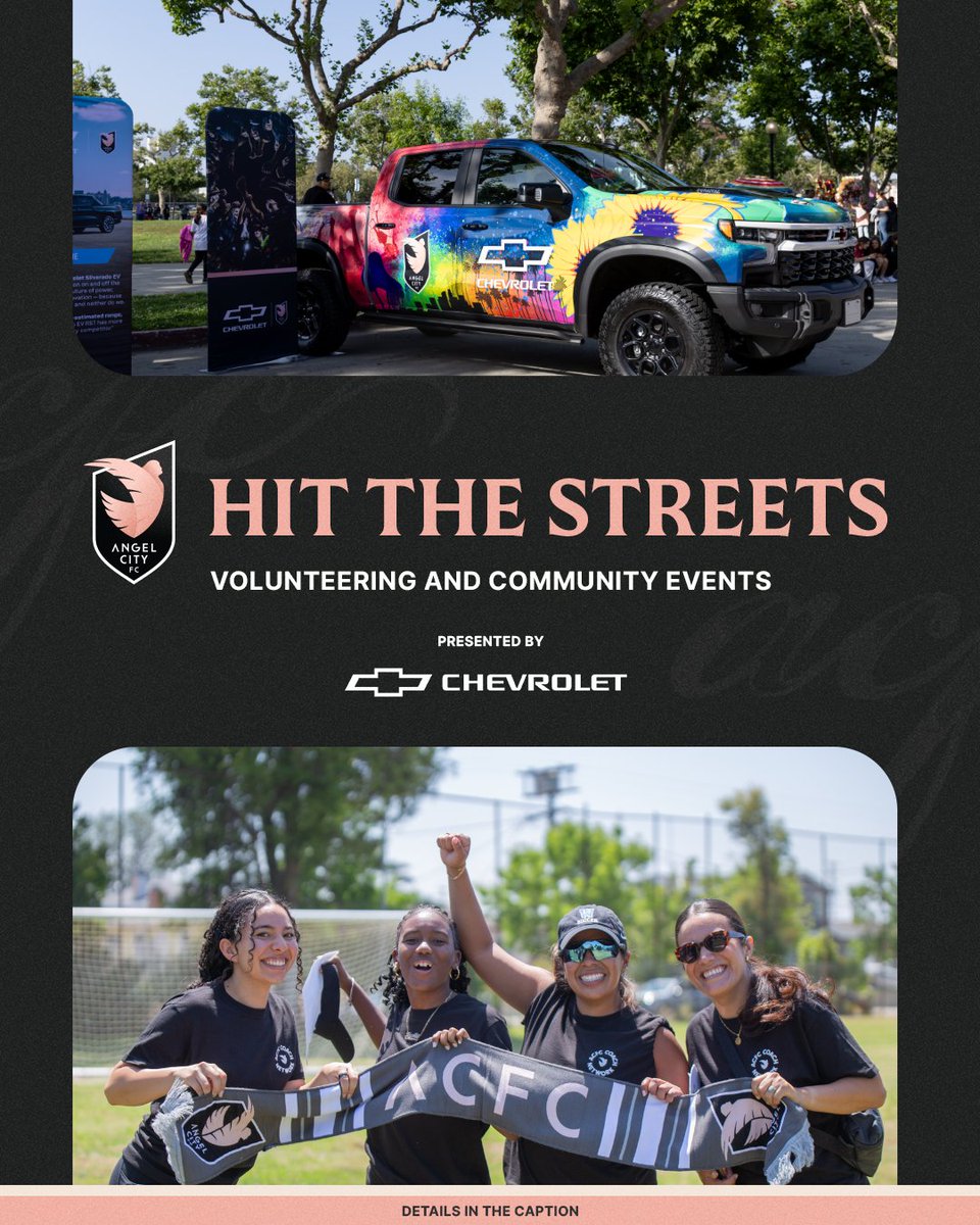 weareangelcity's tweet image. #ACFCHitsTheStreets with @chevrolet!
Register: angelcity.com/events
🪴7/19: Volunteer with @gardenschoolLA for Garden Work Day at 99th Elementary, presented by @sproutsfm.
