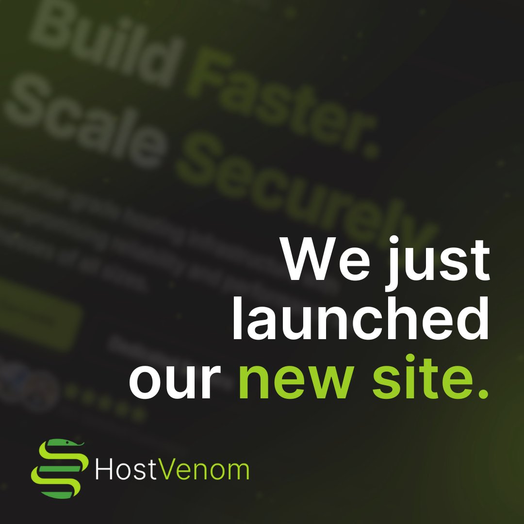 HostVenomLLC's tweet photo. Our new site is up and running!
✨It's built for better performance, clarity, and ease of use.
🐛 Spot a bug? Tell us on Discord: https://t.co/bC6VYgxA4s
🐍 https://t.co/g4TkURhCX8 https://t.co/Pe94IP1cSE