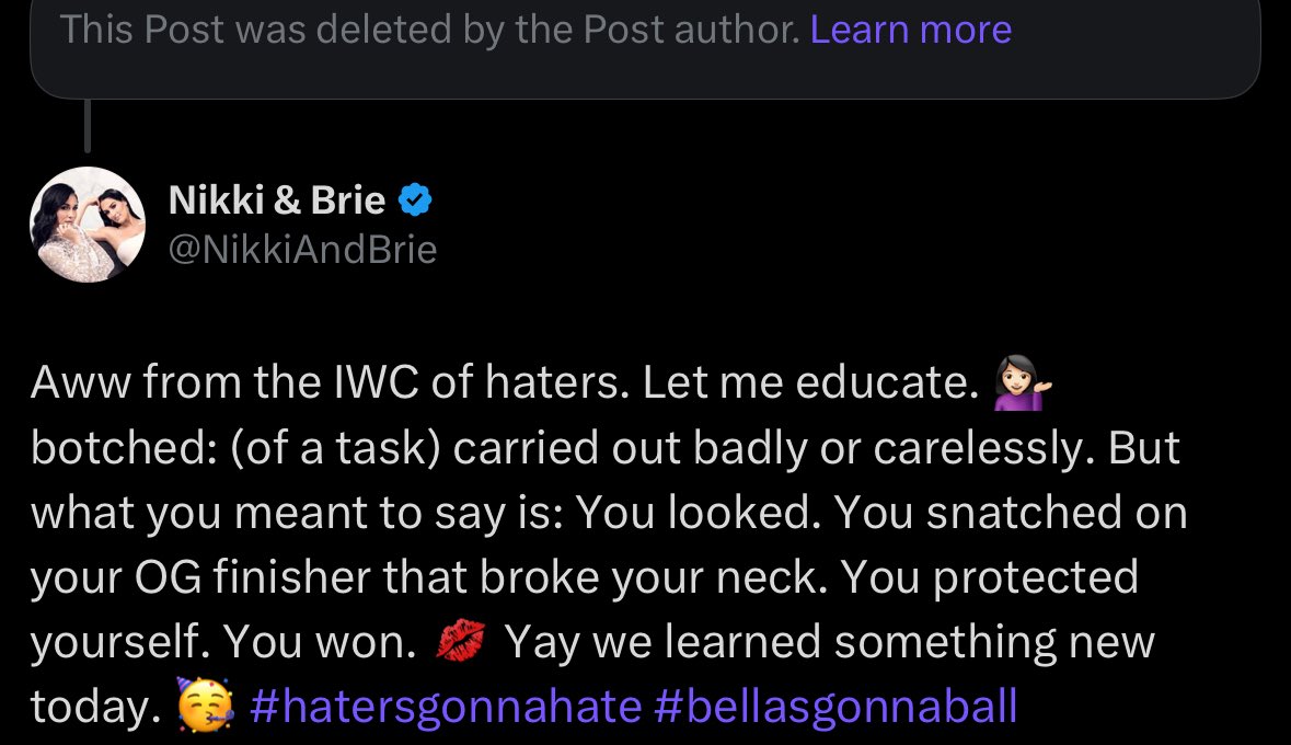 • (@moneflair) on Twitter photo mother cooked them so bad they had to delete their comment LMAOOO. i love you so bad <a href="/NikkiAndBrie/">Nikki & Brie</a> .
😭😭😭🫶🏽
#hatersgonnahate #bellasgonnaball mother cooked them so bad they had to delete their comment LMAOOO. i love you so bad <a href="/NikkiAndBrie/">Nikki & Brie</a> .
😭😭😭🫶🏽
#hatersgonnahate #bellasgonnaball