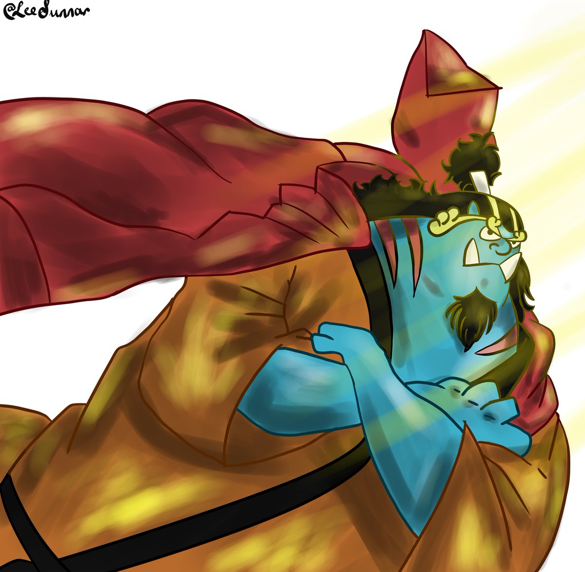 LeeSunnar's tweet image. DIVINE JINBE!!! 🤩🤩🤩💙💙

Been like over a week since I drew and I realise the yellow lighting appears more saturated cuz on my laptop it wasn&apos;t that saturated 😭😭😭😭