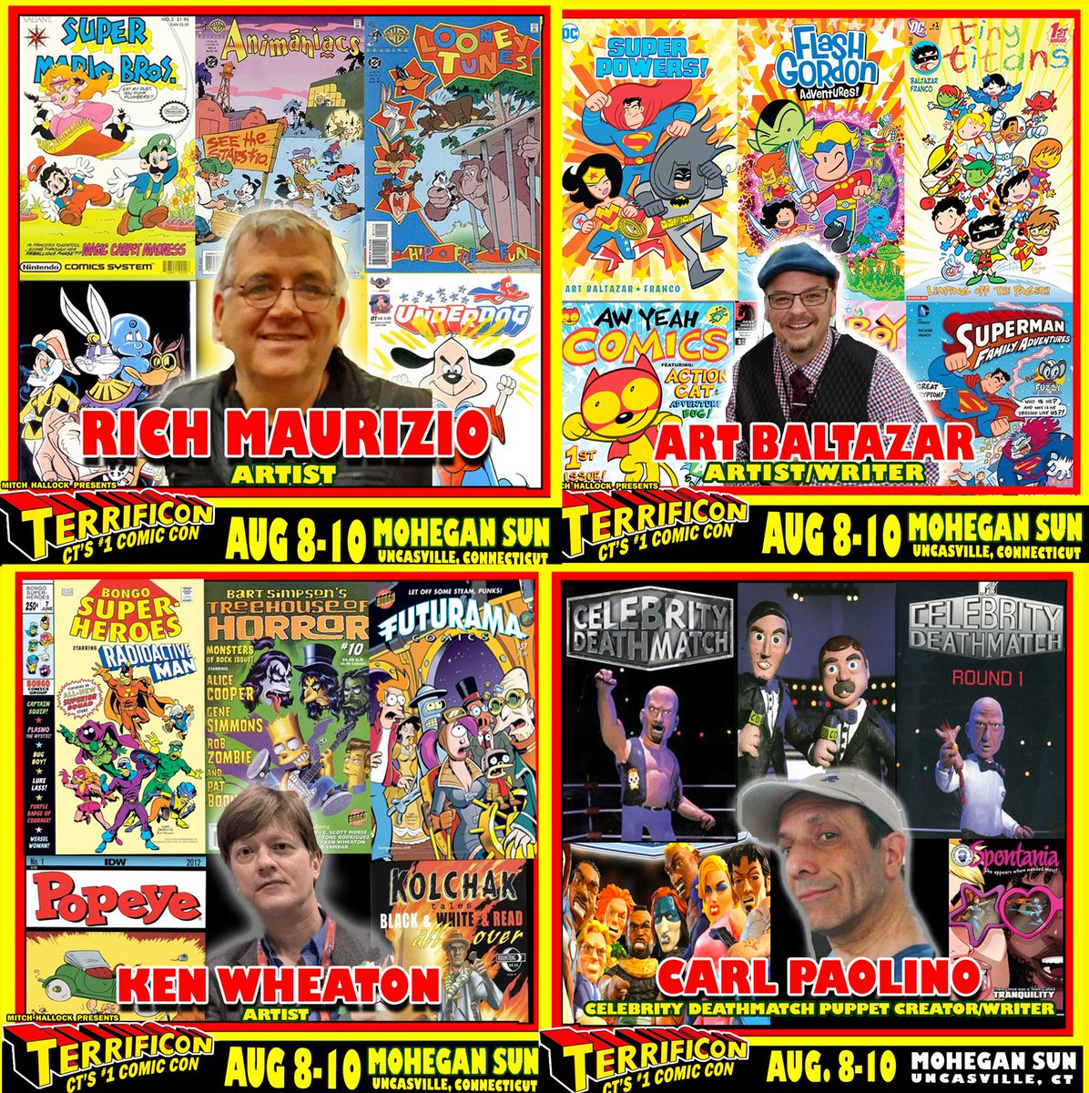 ItsTerrifiCon's tweet image. TERRIFICON on August 8-10 at Mohegan Sun is packed with creative artists and writers as we celebrate a decade of comic con fun! Let's turn the spotlight on more of the guests you will find; ART BALTAZAR! KEN WHEATON! RICH MAURIZIO! CARL PAOLINO!
Carl will be hosting a panel on…