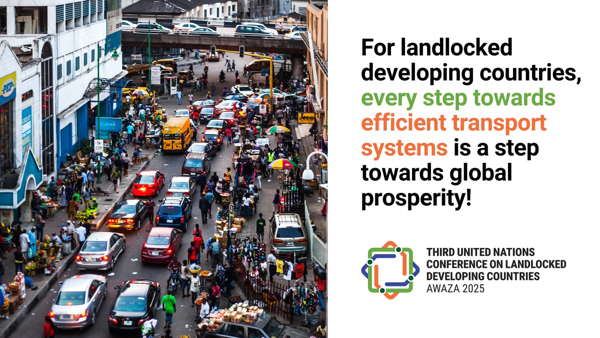 UNOHRLLS's tweet image. Efficient transport systems + reduced trade barriers can help LLDCs participate more fully in the global economy, increasing their share in global trade.

At LLDC3 in Awaza 🇹🇲; we will drive #ProgressThruPartnerships to make this happen!

➡️Stay engaged : un.org/en/landlocked