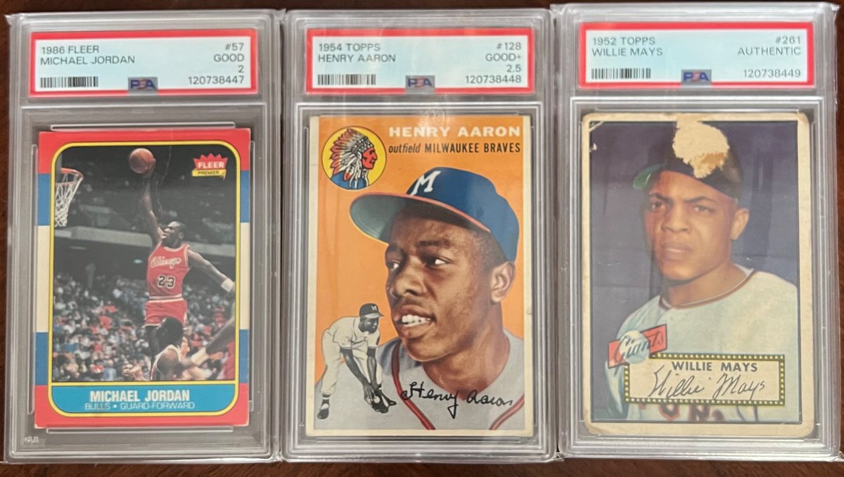 Nice #Mailday back from grading. Likely the last time these will ever be presented sequentially by serial number. This means PSA is rapidly closing in on 121 million serial numbers now. Bad glares/shadows but that’s the best I can do for now.