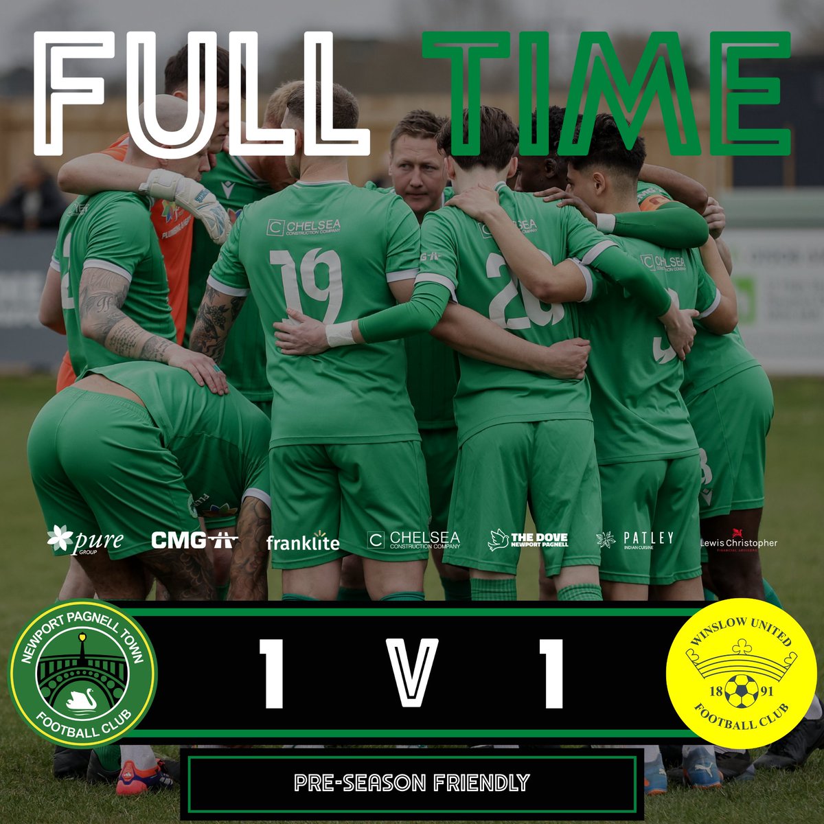 Honours even in the Men’s First Team pre-season game

#NPTFC #NewportPagnellTown