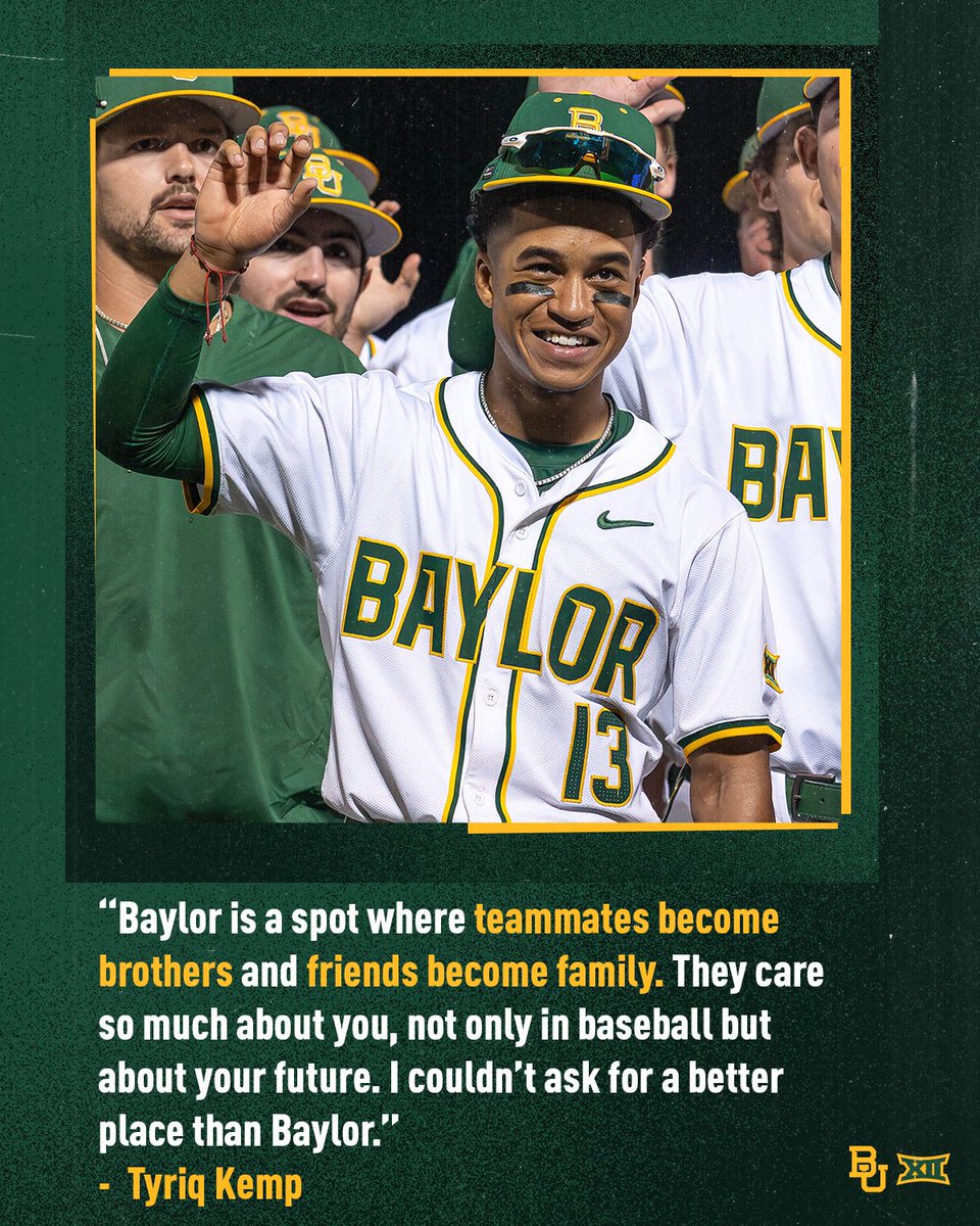 BaylorBaseball's tweet image. Where teammates become brothers and friends become family 💚
#SicEm 🐻⚾️ | #Together