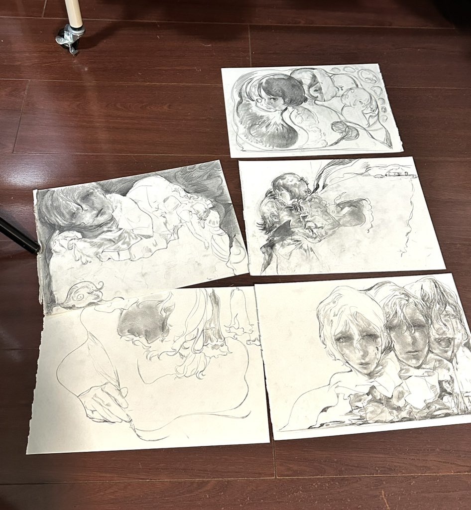 nainiushujidan's tweet image. 好无力没有一个画完。。