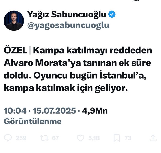 💥 Yağız denen kolpacıyı takip eden Galatasaraylı olamaz!

✅ Galatasaray Alvaro Morata’nın bonservisini almayı düşünüyor!

✅ Kampa katılmayı red etme haberi yalandı! Haberinden 5 saat sonra Patladı!

<a href="/GazeteciAslanN/">GazeteciAslan</a> <a href="/metinhunter/">Metin</a>