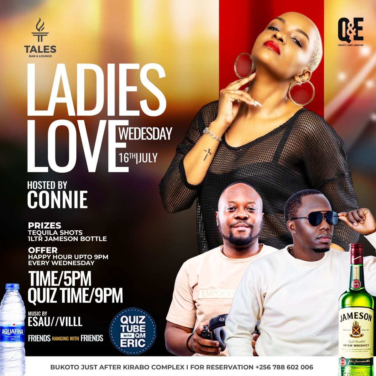 Kampala squad be like: “We only answer texts, not questions.”

We’re out here answering for TEQUILA &amp; bragging rights!

Happy Hour: 5PM - 9PM
Deejays: Villl &amp; Esau

Win tequila every round + a whole Jameson for the overall winner.

Bring your braincells &amp; vibes

#TalesOfTheNight