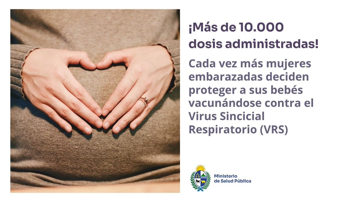 💉¡Más de 10.000 mujeres embarazadas ya están protegiendo a sus bebés antes de nacer!

El VRS es la primera causa de hospitalización en menores de 6 meses y la vacuna durante el embarazo lo previene

Si estás entre las 32 y 36 semanas + 6 días ¡Vacunate!
👉acortar.link/XGxGke