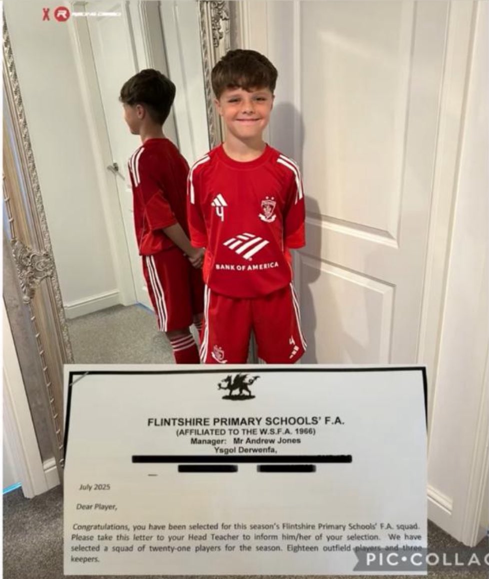 Hard work pays off! Super proud of my boy! 💙🔥⚽️ #flintshireschoolboys #hesgotin #superproud