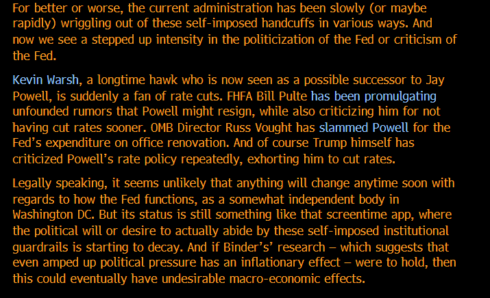 Joe Weisenthal (@thestalwart) on Twitter photo I wrote about central bank independence.
And the way I like to think about the concept is that it's like putting an app on your phone to limit your screen time, which only works if you have the willpower to keep it installed.
Cited some work from <a href="/cconces/">Carola Conces Binder</a> I wrote about central bank independence.
And the way I like to think about the concept is that it's like putting an app on your phone to limit your screen time, which only works if you have the willpower to keep it installed.
Cited some work from <a href="/cconces/">Carola Conces Binder</a>