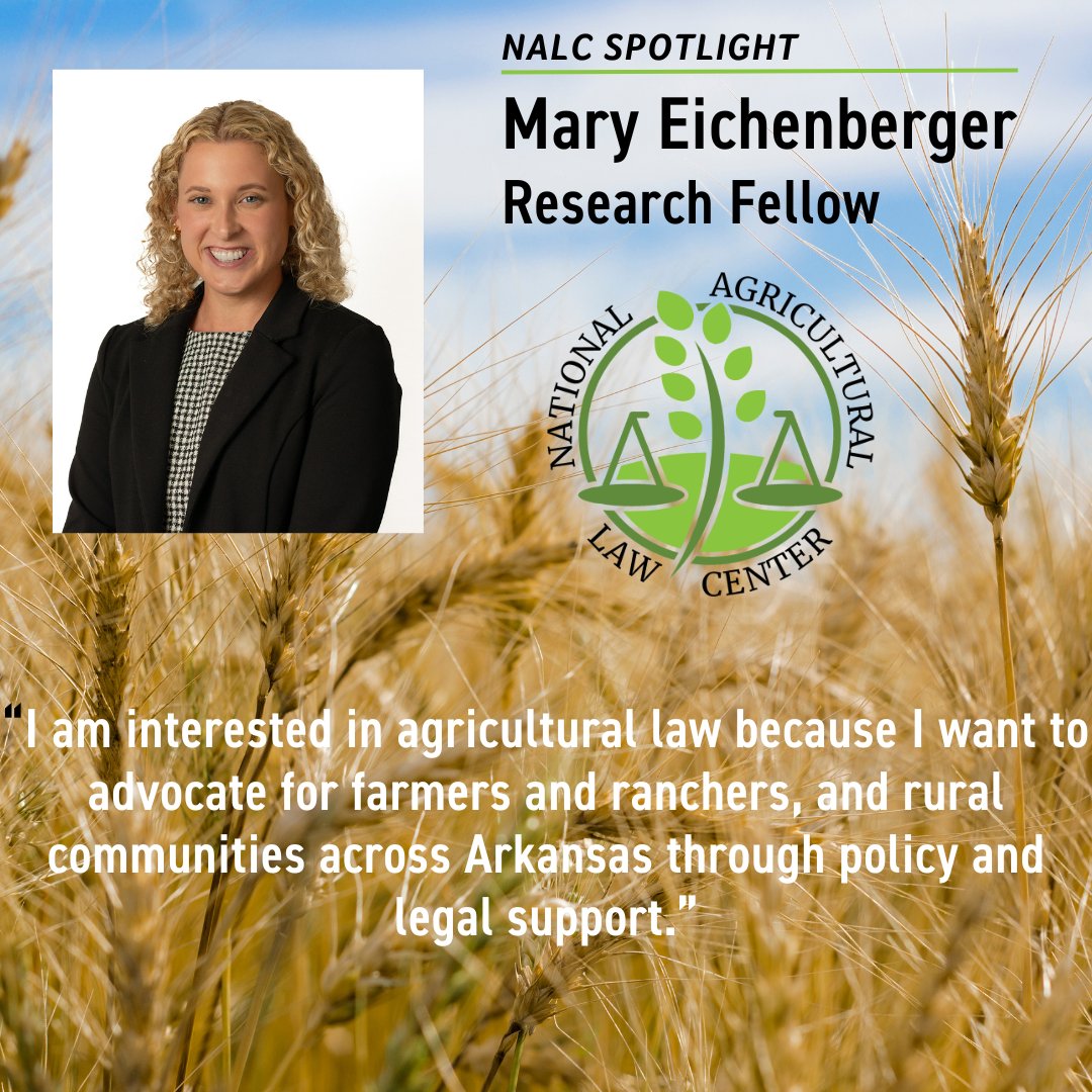National Agricultural Law Center (@nataglaw) on Twitter photo "I am most looking forward to having the opportunity to conduct extensive legal research on unique areas of agricultural law that impact Arkansans." -Mary Eichenberger, Research Fellow <a href="/UARKLaw/">Arkansas Law School</a> Class of 2026
Learn more about NALC staff: bit.ly/2WIP8OC "I am most looking forward to having the opportunity to conduct extensive legal research on unique areas of agricultural law that impact Arkansans." -Mary Eichenberger, Research Fellow <a href="/UARKLaw/">Arkansas Law School</a> Class of 2026
Learn more about NALC staff: bit.ly/2WIP8OC
