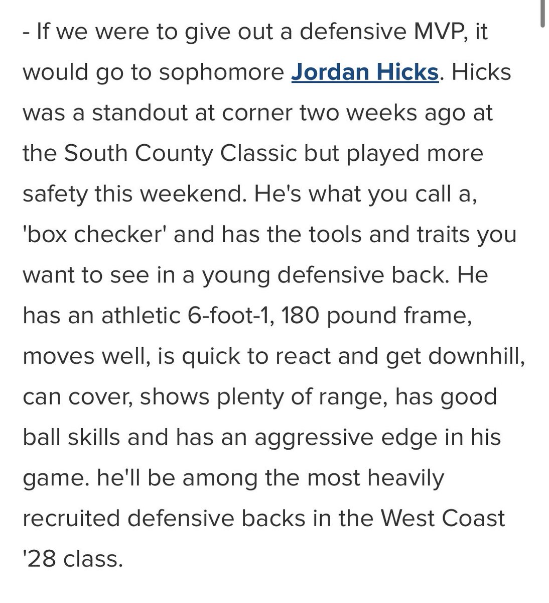 JordanHicksss's tweet image. Blessed! Thank you for the article🙏🏾 @GregBiggins @BlairAngulo @BrandonHuffman @Realregular4 @247recruiting @Rkoh28 @Deemusa10