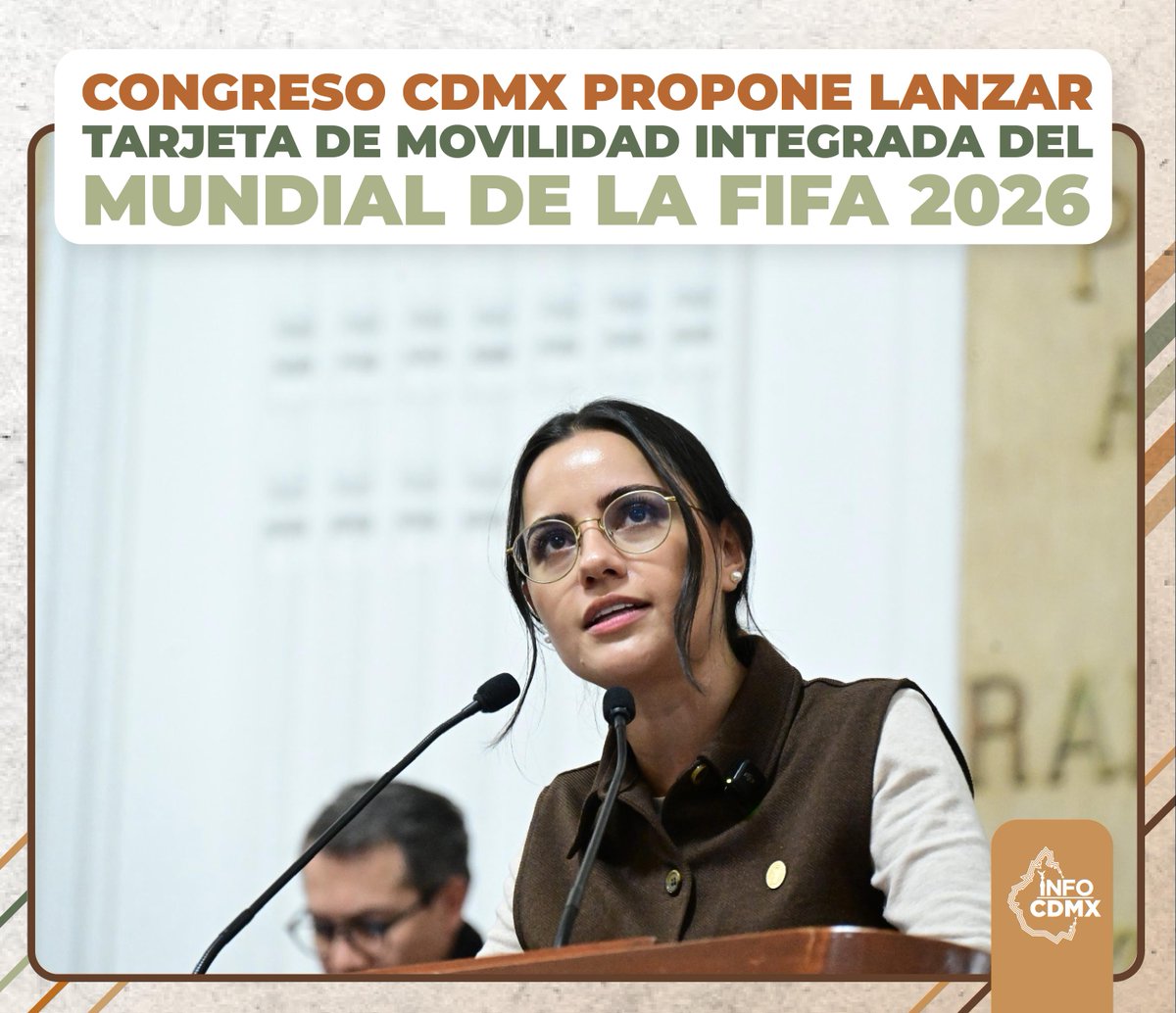 INFOcdmx_'s tweet photo. Diputadas y diputados del @Congreso_CdMex propusieron lanzar una Tarjeta de Movilidad Integrada conmemorativa para celebrar la Copa Mundial de la FIFA 2026, que tendrá como sede a nuestra ciudad.

Esta sería la primera tarjeta conmemorativa en honor a un evento deportivo. https://t.co/7nuKQlUDgZ