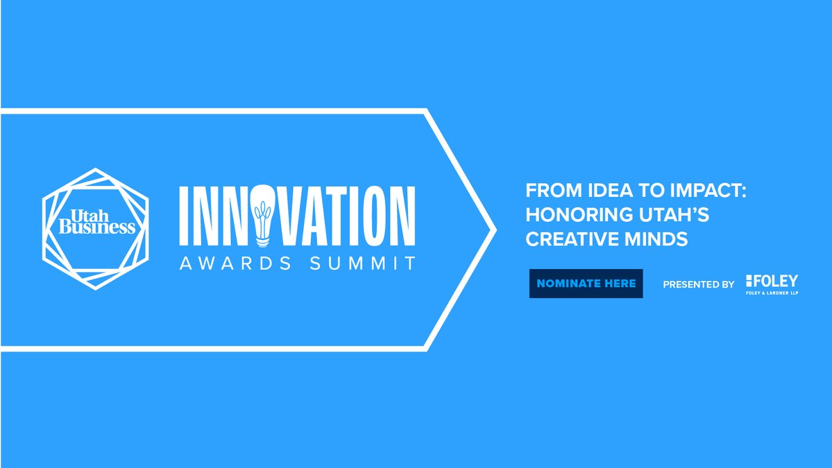 UtahBusiness's tweet image. ⚠️ ONE DAY LEFT! ⚠️
Now is your chance to nominate Utah's creative minds for the 2025 Innovation Awards Summit! Your nomination could spotlight the next big thing in groundbreaking advancements.
Click here to nominate: utahbusiness.com/events/innovat…