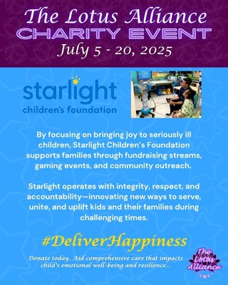 Our fundraiser for <a href="/StarlightUS/">starlightUS</a> is still going on! Stay tuned for a list of all our awesome team members who will be live during our raid train this weekend!
#lotusalliance #DeliverHappiness