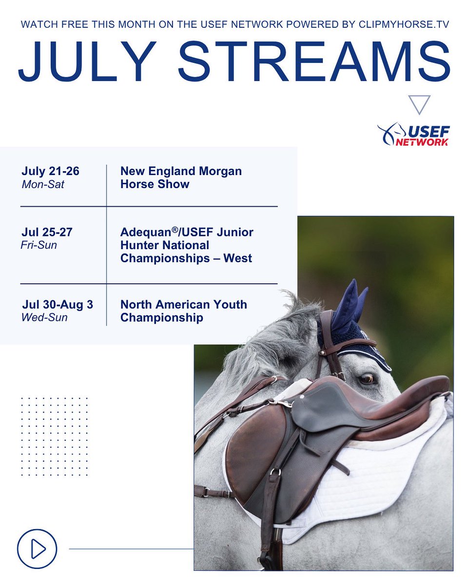 USEFNetwork's tweet photo. Championships on the horizon. 🌅
Stream the July competitions LIVE and On-Demand on the USEF Network ➡️ https://t.co/tfpzJK4NXH
#USEFNetwork | #USEquestrian https://t.co/SFiCzNHoXA