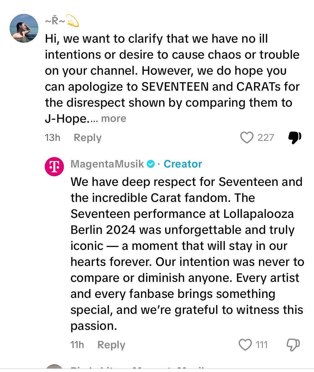 FRaccoona's tweet photo. Please go and leave nice comments about the performance on the official tt channel👇Dumbass carats can’t stop embarrassing themselves and are spamming under Hobi’s videos claiming organizers need to apologize for whatever bs they got offended by. https://t.co/q03XR0hYW9