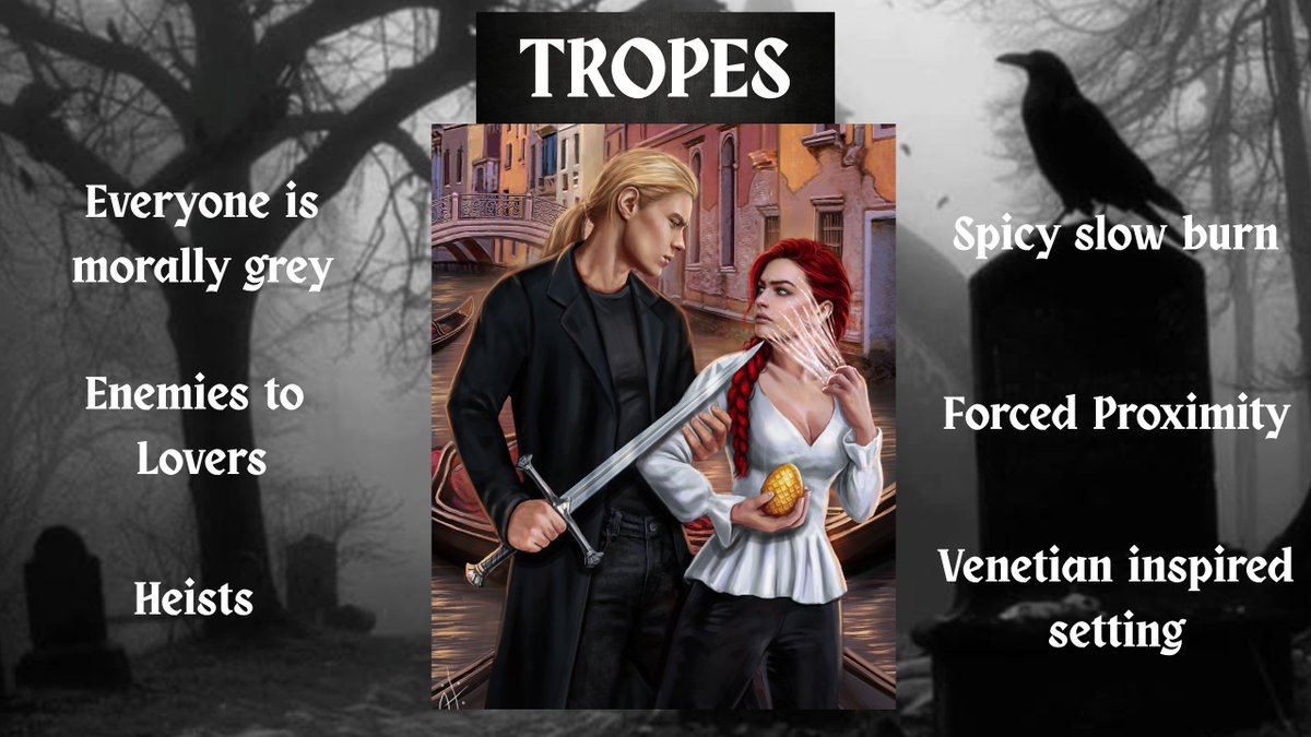 Nattykbrown's tweet image. Welcome to my #agentsguide for my adult fantasy heist!
🔥A Venetian-inspired Mr & Mrs Smith
🔥Enemies-to-lovers
🔥Shapeshifting conwoman vs sexy bounty hunter
🔥Magical heists
🔥Spicy slow burn
🔥Everyone is morally grey