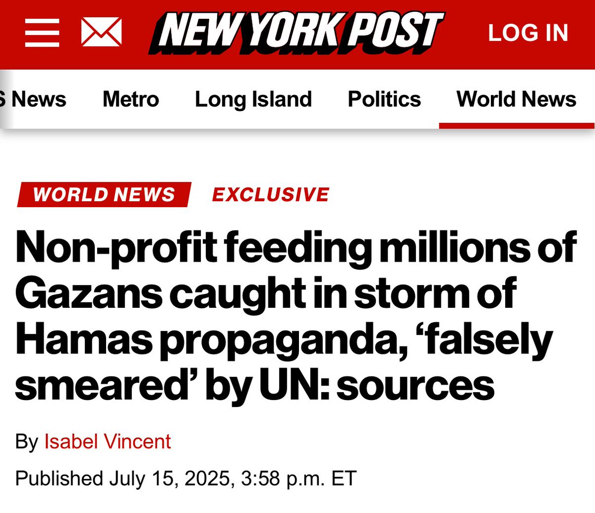 BREAKING: A bombshell report reveals Hamas and international aid groups, including the UN, conspired to smear a US-backed nonprofit feeding Gazans.

Within days of starting, GHF was hit with a coordinated disinformation campaign—media ran Hamas-fed claims and ignoring facts.