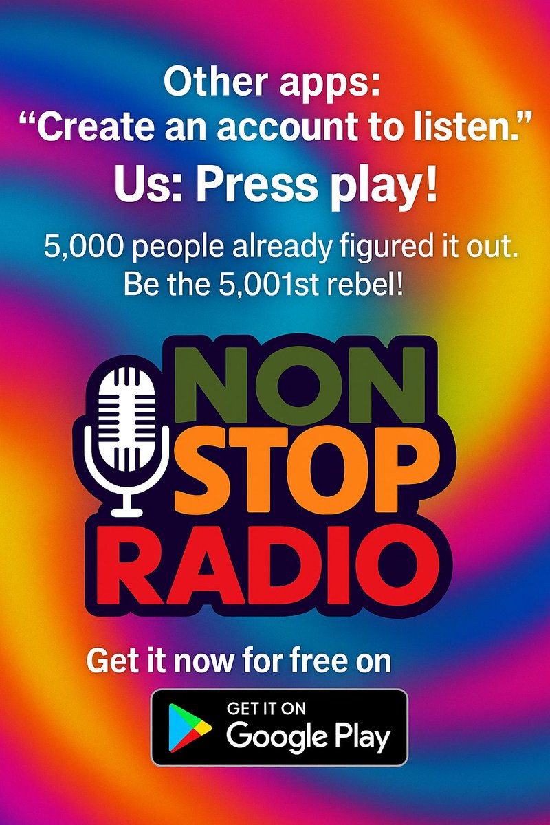 nonstopradioapp's tweet photo. Well, we've seen it all now. 5,000 souls have downloaded Non Stop Radio. We're moved. We've shed a tear. We almost started to believe we're actually good at this. Luckily, the feeling passed quickly. Thanks for giving us new reasons to question your judgment!

#free #radio #app https://t.co/grCCtFnUbo