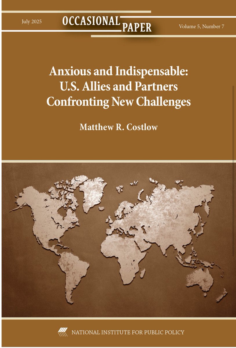 🚨Check out my latest Occasional Paper!📢

“Anxious and Indispensable: U.S. Allies and Partners Confronting New Challenges”

How and why are U.S. alliances strained? How does this play out in South Korea? Analysis on these topics and more. (Link below) 1/2