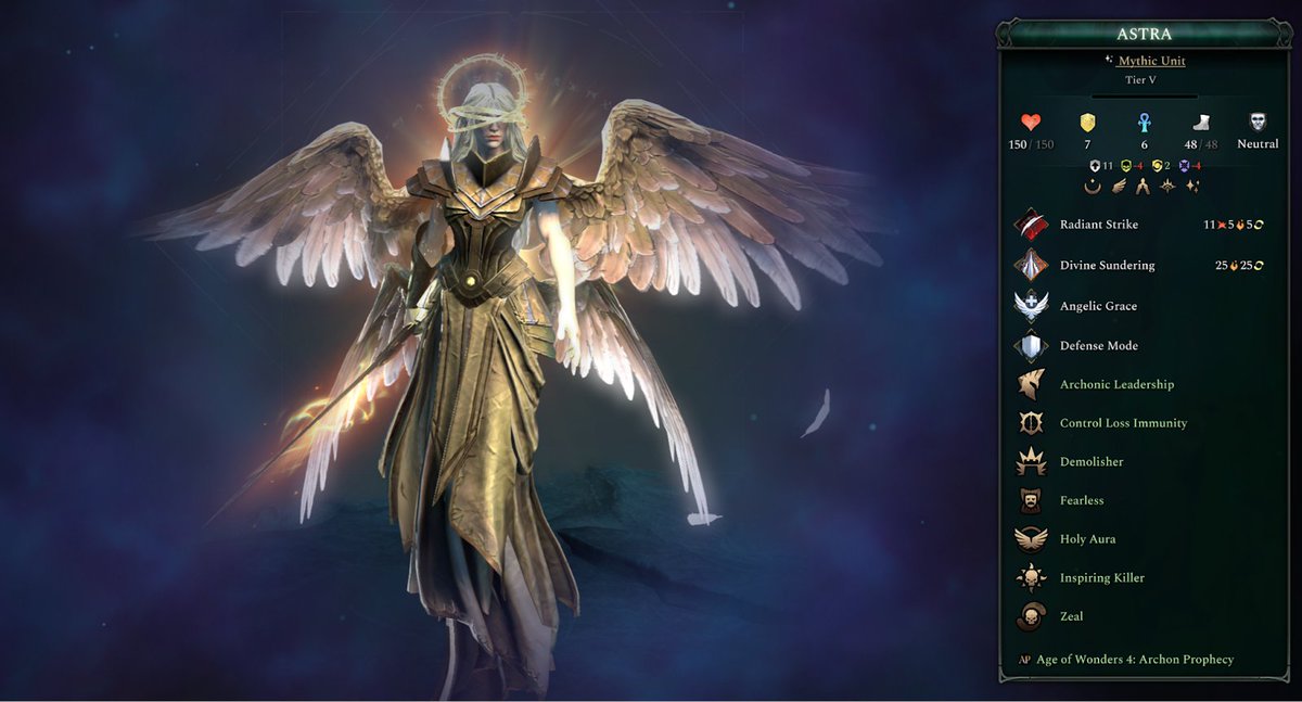 The Astra is one of the new summonable Mythic units you’ll gain access to in the Archon Prophecy expansion. It is a leader among the Archons, wielding a fiery sword to burn and condemn those who oppose it!