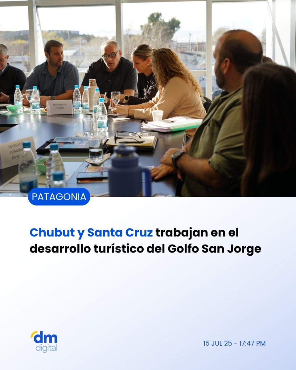 #Patagonia | 🐋Chubut y Santa Cruz coordinan acciones para conservar el Golfo San Jorge y potenciar el turismo regional.

La Ballena Sei, declarada monumento natural, es el eje central del plan.

Más info👉delmardigital.net/chubut-y-santa…